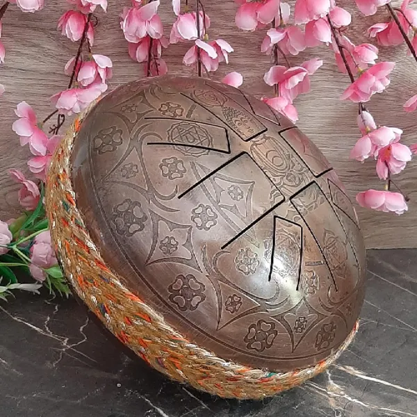 Metallic_Tongue_Drum_[Oxidized_Copper_Finish],_Engraved_Buddha_Tongue_Drum_w/_8_Notes_Drum,_Hand_Pan_Drum_w/_2_Mallets_and_Carry_Bag,_10_INCH_Tongue_Drum,_Tongue_Drum_for_Meditation