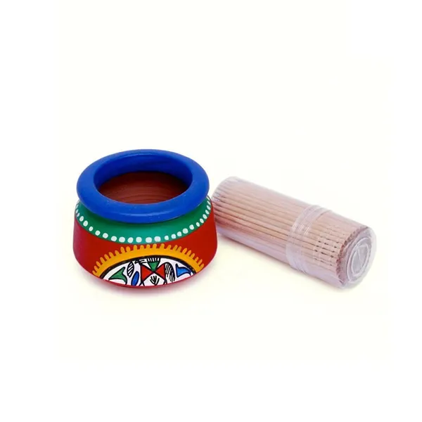 Red_And_Blue_Terracotta_Toothpick_Holder_Decorative_Handpainted_Clay_Tableware_(Toothpick_not_included)