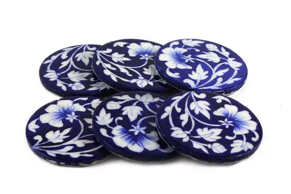 Blue_Art_Pottery_Coaster_Set_Of_6_Flower_Design_Elegant_Ceramic_Tableware_Accesorry_Classy_Ceramic_Coasters