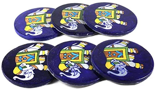 Blue_Art_Pottery_Coaster_Set_of_6_Elephant_Design_Elegant_Ceramic_Tableware_Accesorry_Classy_Ceramic_Coasters