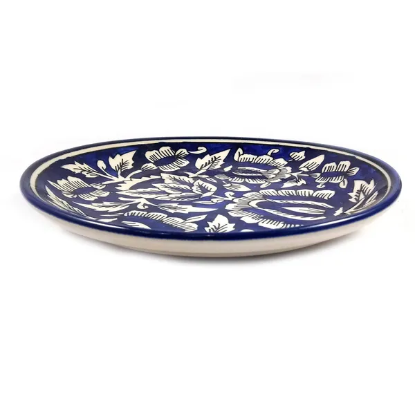 Blue_Ceramic_Serving_Plate_Platter_Salad_Snacks_Hand_Painted_Decorative_Platter_7.5_Inch