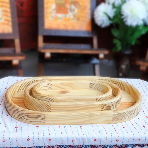 Pine_Wood_Serving_Tray_Set_of_3_Oval_Platters_for_Fruits,_Salad,_Snacks,_Platters,_Tikkas_Large_Tray_Set_Serveware