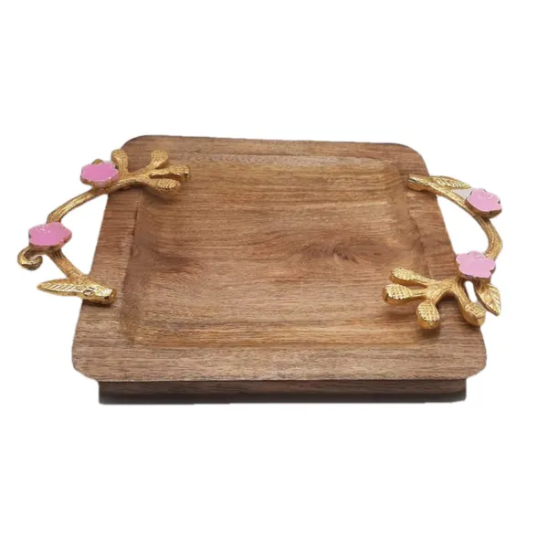 Sheesham_Wood_Tray_with_Strong_Gold_Handle_Designer_Tray_(11.5x11.5_Inch)