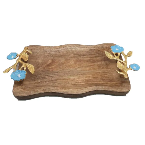 Wooden_Tray_with_Strong_Gold_Handle_Designer_Tray_Large_Tray_for_6_Glasses_(14.5x9.5_Inch)