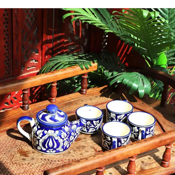 Blue_Ceramic_Serving_Kettle_Set_Hand_Painted_Classy_Ethnic_Morning_Set_with_1_Kettle_(600_ml),_4_Cups_(100_ml)