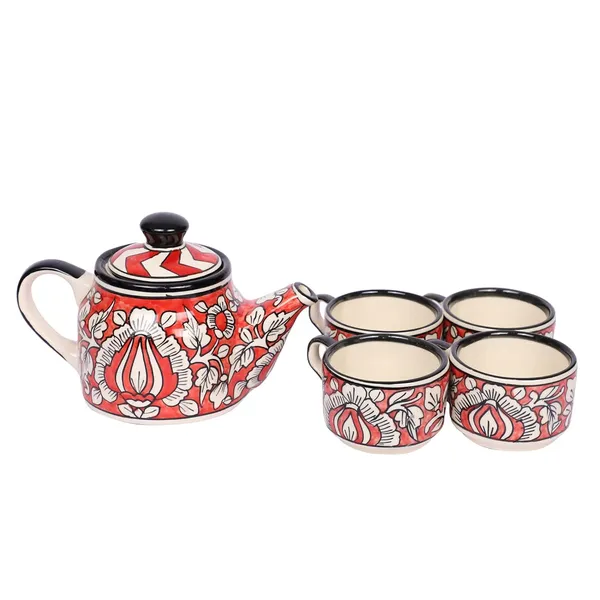 Blue_Ceramic_Serving_Kettle_Set_Hand_Painted_Classy_Ethnic_Morning_Set_with_1_Kettle_(600_ml),_4_Cups_(100_ml)