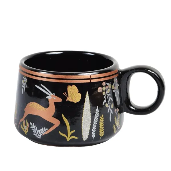 Black_Ceramic_Morning_Tea_Kettle_Set_with_6_Cups_(150ml)_and_1_Kettle_(900ml)_-_Classy_Forest_Design