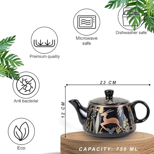 Black_Ceramic_Morning_Tea_Kettle_Set_with_6_Cups_(150ml)_and_1_Kettle_(900ml)_-_Classy_Forest_Design