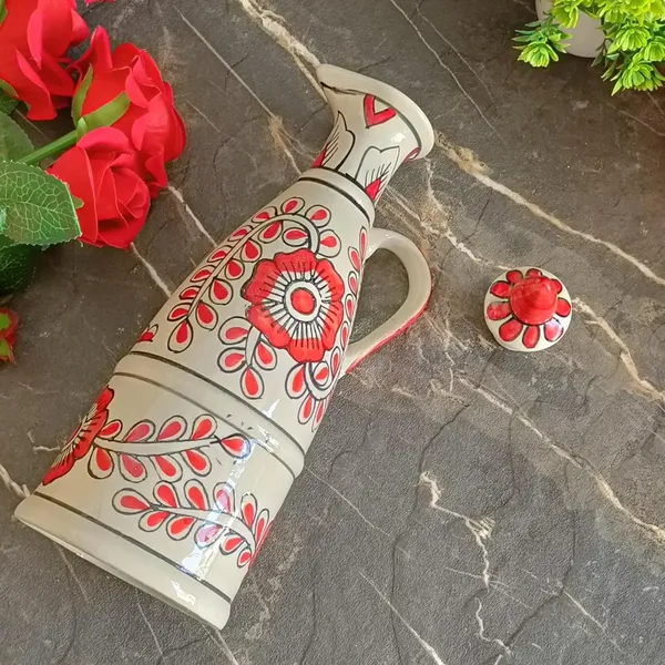Red_Ceramic_Storage_Bottle_Jug_Jar_Oil_Dispenser_With_Lid_Hand_Painted_Pottery_Decorative_Kitchen_Storage_750_ML