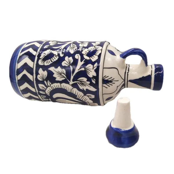 Blue_Ceramic_Multipurpose_One_Litre_Storage_Bottle_Jug_Jar_Oil_Dispenser_With_Lid_Hand_Painted_Pottery_Decorative_Kitchen_Storage_1000_ML