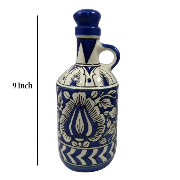 Blue_Ceramic_Multipurpose_One_Litre_Storage_Bottle_Jug_Jar_Oil_Dispenser_With_Lid_Hand_Painted_Pottery_Decorative_Kitchen_Storage_1000_ML