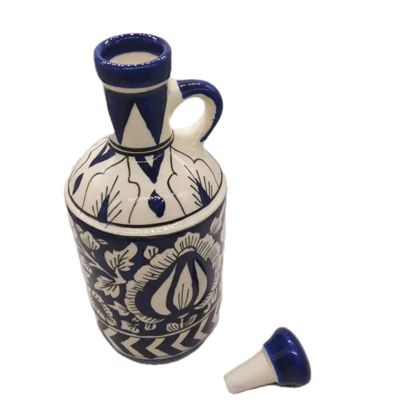 Blue_Ceramic_Multipurpose_One_Litre_Storage_Bottle_Jug_Jar_Oil_Dispenser_With_Lid_Hand_Painted_Pottery_Decorative_Kitchen_Storage_1000_ML