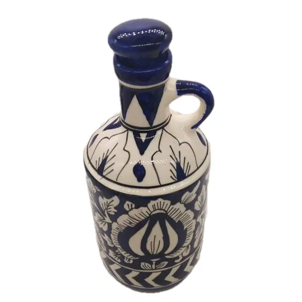 Blue_Ceramic_Multipurpose_One_Litre_Storage_Bottle_Jug_Jar_Oil_Dispenser_With_Lid_Hand_Painted_Pottery_Decorative_Kitchen_Storage_1000_ML
