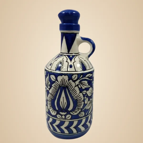 Blue_Ceramic_Multipurpose_One_Litre_Storage_Bottle_Jug_Jar_Oil_Dispenser_With_Lid_Hand_Painted_Pottery_Decorative_Kitchen_Storage_1000_ML