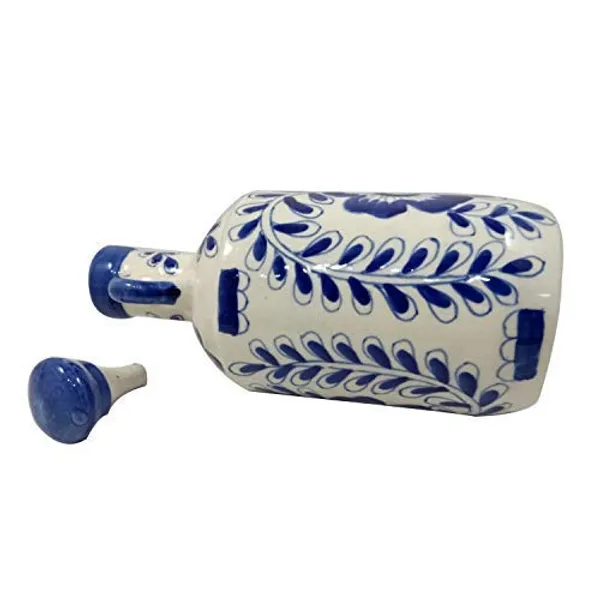 Blue_Ceramic_Multipurpose_Storage_Bottle_Jug_Jar_Oil_Dispenser_With_Lid_Hand_Painted_Floral_Design_Kitchen_Storage_750_ML