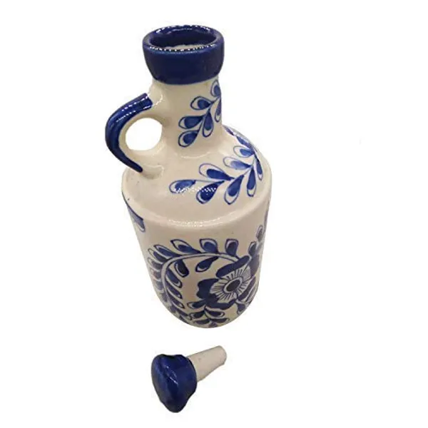 Blue_Ceramic_Multipurpose_Storage_Bottle_Jug_Jar_Oil_Dispenser_With_Lid_Hand_Painted_Floral_Design_Kitchen_Storage_750_ML