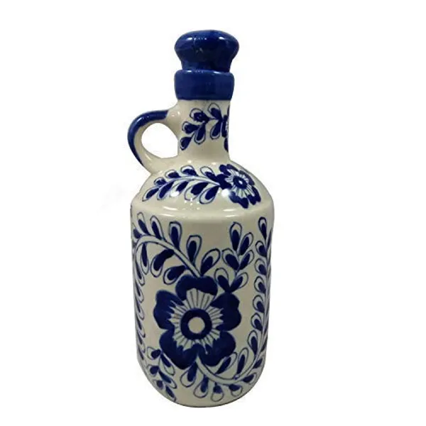 Blue_Ceramic_Multipurpose_Storage_Bottle_Jug_Jar_Oil_Dispenser_With_Lid_Hand_Painted_Floral_Design_Kitchen_Storage_750_ML