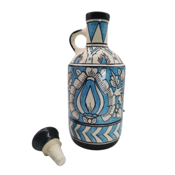 Sky_Blue_Ceramic_Multipurpose_Storage_Bottle_Jug_Jar_Oil_Dispenser_With_Lid_Hand_Painted_Floral_Design_Kitchen_Storage_750_ML