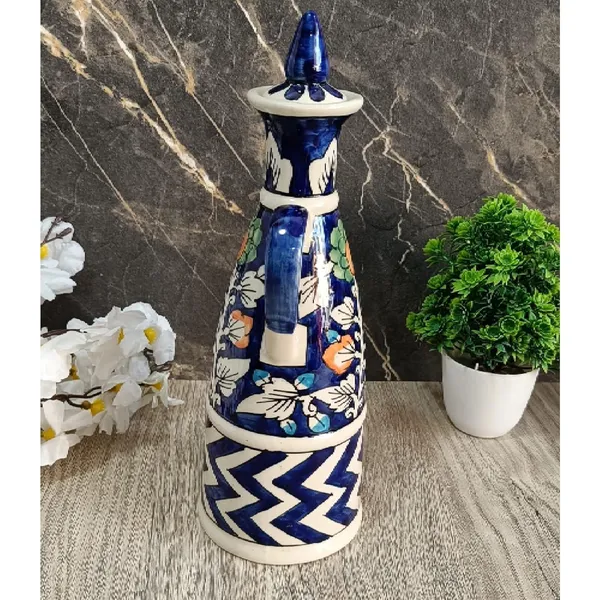 Blue_Ceramic_Storage_Bottle_Jug_Jar_Oil_Dispenser_With_Lid_Hand_Painted_Floral_Design_Decorative_Kitchen_Storage_750_ML