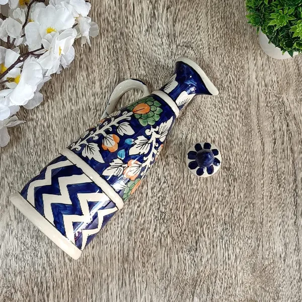 Blue_Ceramic_Storage_Bottle_Jug_Jar_Oil_Dispenser_With_Lid_Hand_Painted_Floral_Design_Decorative_Kitchen_Storage_750_ML