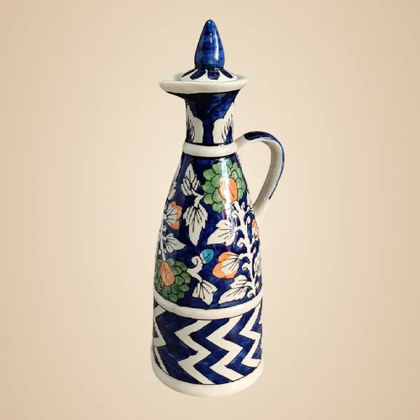 Blue_Ceramic_Storage_Bottle_Jug_Jar_Oil_Dispenser_With_Lid_Hand_Painted_Floral_Design_Decorative_Kitchen_Storage_750_ML