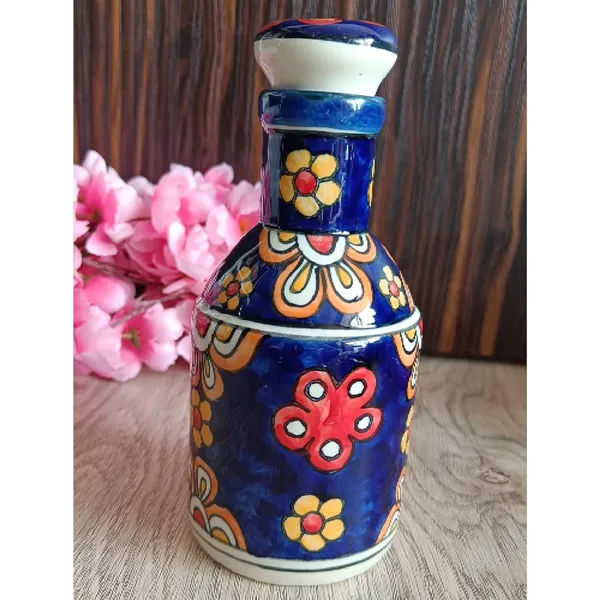 Multicolor_Ceramic_Storage_Bottle_Jug_Jar_Oil_Dispenser_With_Lid_Hand_Painted_Decorative_Kitchen_Storage_500_ML