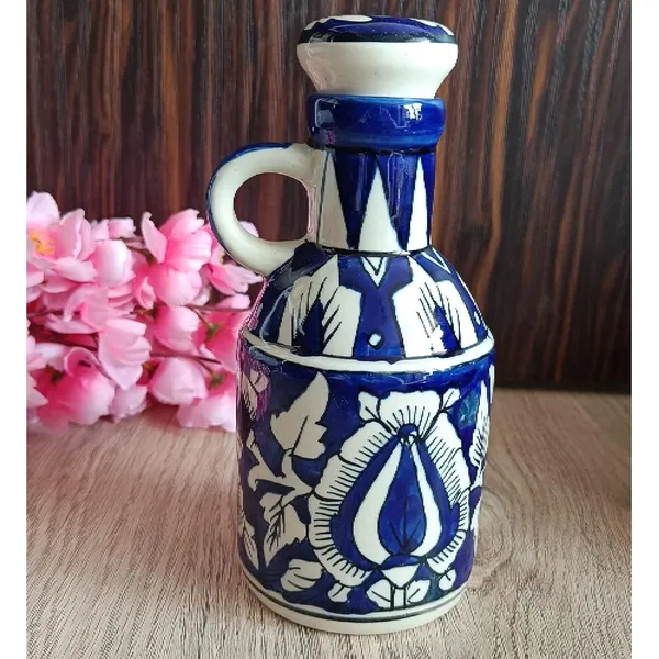 Blue_Ceramic_Storage_Bottle_Jug_Jar_Oil_Dispenser_With_Lid_Hand_Painted_Decorative_Kitchen_Storage_500_ML