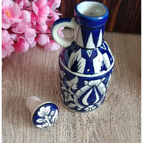 Blue_Ceramic_Storage_Bottle_Jug_Jar_Oil_Dispenser_With_Lid_Hand_Painted_Decorative_Kitchen_Storage_500_ML