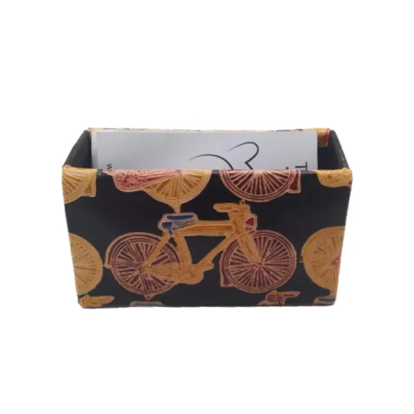Red_Leather_Stationery_Set_Pen_Stand_Card_Holder_with_Embossed_Auto_Rickshaw_Design