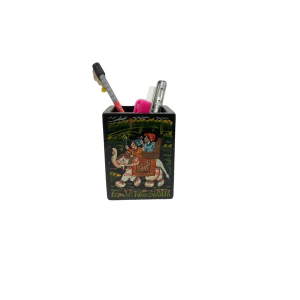 Wooden_Coaster_Set_and_Pen_Stand_Set_of_2_King_Royal_Procession_Hand_Painted