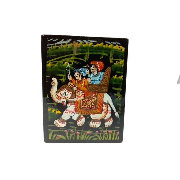 Wood_Pen_Stand_Pen_Holder_King_Royal_Procession_Hand_Painted