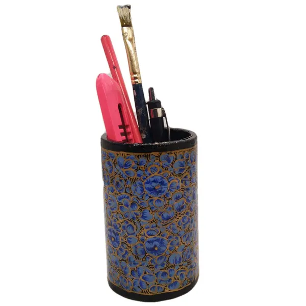 Blue_Pen_Holder_Pencil_Holder_for_Desk_Organizer_exclusive_Papier_Mache_Kashmir_Craft