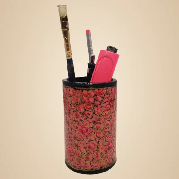 Red_Pen_Holder_Pencil_Holder_for_Desk_Organizer_exclusive_Papier_Mache_Kashmir_Craft