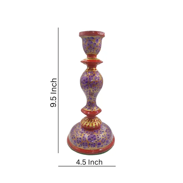 India_Meets_India_Kashmiri_Papier_Mache_Candle_stick_Holder_Purple_and_Red