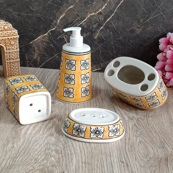India_Meets_India_Ceramic_Hand-Painted_Bathroom_Accessories_Set,_Ceramic_Soap_Dispenser_|_Toothbrush_Holder_|_Soap_Dish_Tray_|_Tumbler,