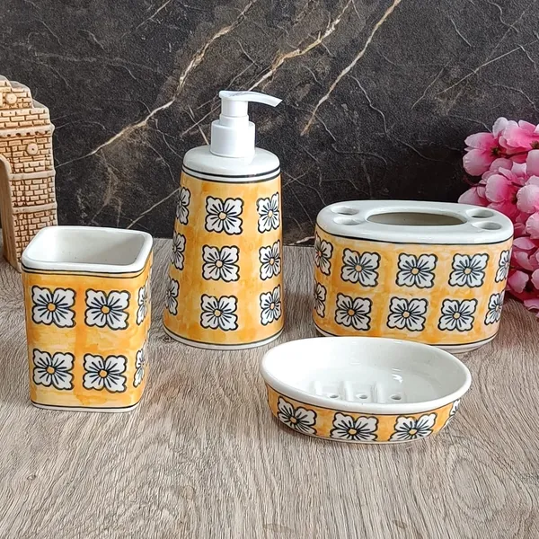 India_Meets_India_Ceramic_Hand-Painted_Bathroom_Accessories_Set,_Ceramic_Soap_Dispenser_|_Toothbrush_Holder_|_Soap_Dish_Tray_|_Tumbler,