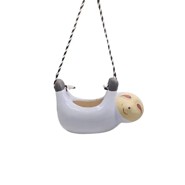 Ceramic_Hanging_Planter_Pot_Flower_Pot_Indoor_Planter_Handicraft_by_Awarded__n_Artisan_(Sloth_(White))