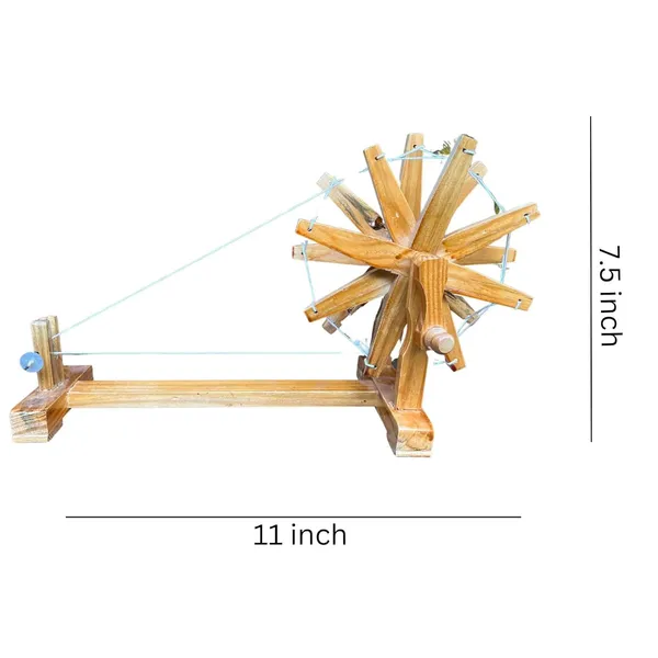 Gandhi_ji_Bardoli_Khadi_Charkha_Wooden_Working_Model_10_inch
