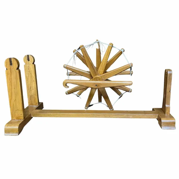 Gandhi_ji_Bardoli_Khadi_Charkha_Wooden_Working_Model_19_inch