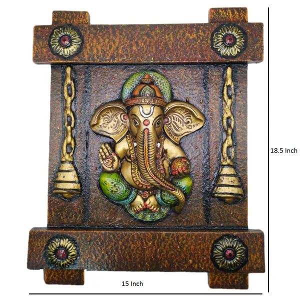 Ganesha_3D_Wall_Hanging_Wood_Framed_Handpainted