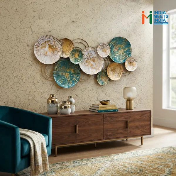 India_Meets_India_Handcrafted_Abstract_Metal_Wall_Art_-_Modern_Teal_and_Gold_Wall_Decor_for_Living_Room,_Bedroom,_and_Home_Office