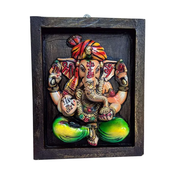 Handicraft_Lord_Ganesha_Fibre_Wall_Hanging_Hand_Painted/Best_for_Gifting/Made_by_Awarded__n_Artisan