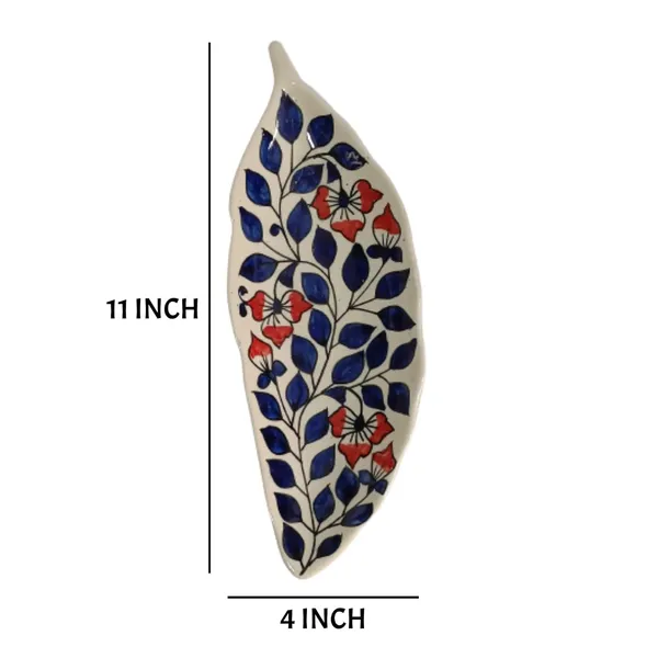 India_Meets_India_Ceramic_Leaf_Tray_(Multi),_Betel_Leaf_Tray_for_Snacks_,Desserts,_Rice,_Noodles,_Pasta's,_Briyani's,_Momo's,_Leaf_Tray_for_Dining_Center_Piece