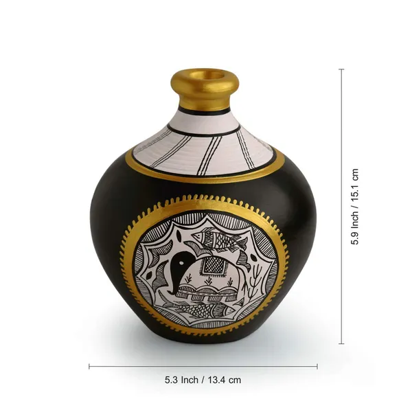 Terracotta_Decorative_Vase_Handpainted_Clay_Pot_6_inches_(Black)