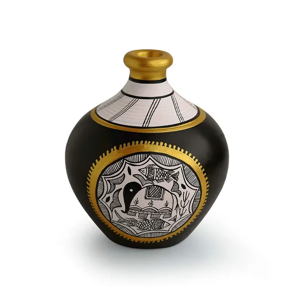 Terracotta_Decorative_Vase_Handpainted_Clay_Pot_6_inches_(Black)