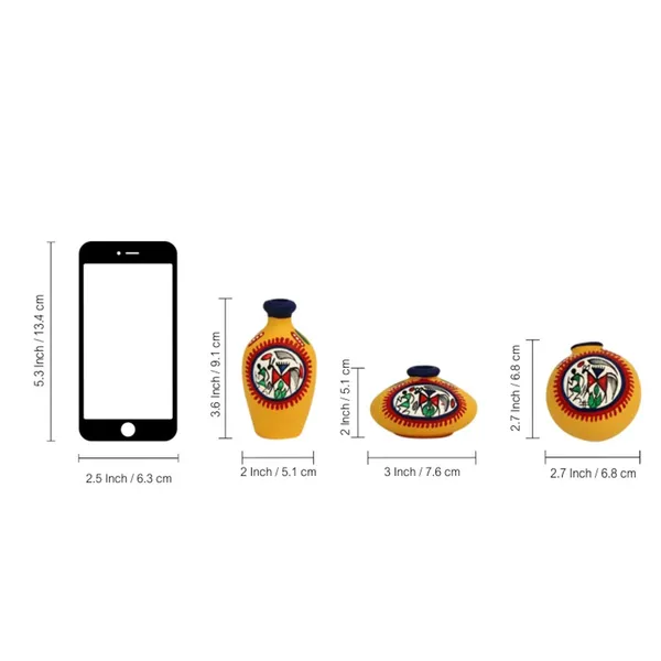 Terracotta_Warli_Hand_Painted_Miniature_Pots_Showpiece_Set_of_3