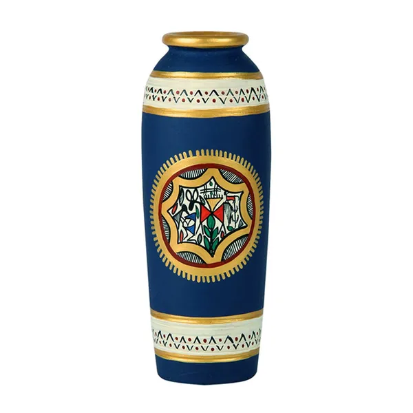 Warli_Handpainted__Flower_Terracotta_Pots_Home_Decor_Showpiece_(Blue)
