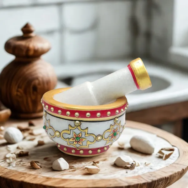 Marble_Meenakari_Art_Mortar_and_Pestle_for_Spices,_Seasonings,_Pastes,_Pestos