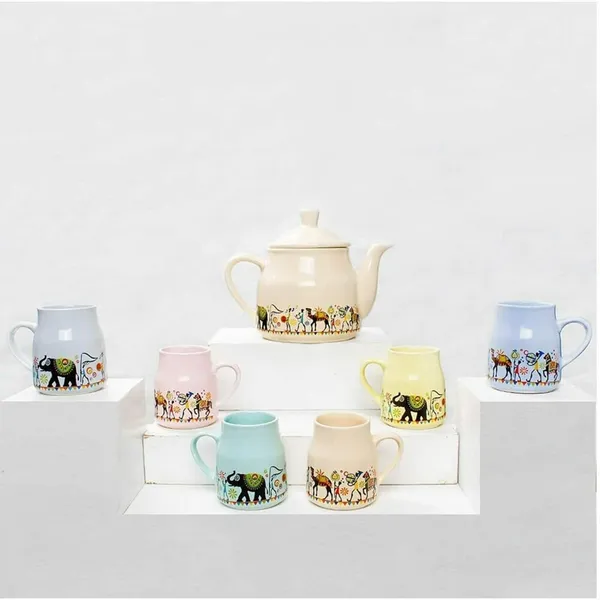 Multicolor_Printed_Ceramic_Morning_Tea_Set_and_Milk_Set_|_Flask_Tea_Cups_(Set_of_6)_&_Kettle_(Set_of_1)