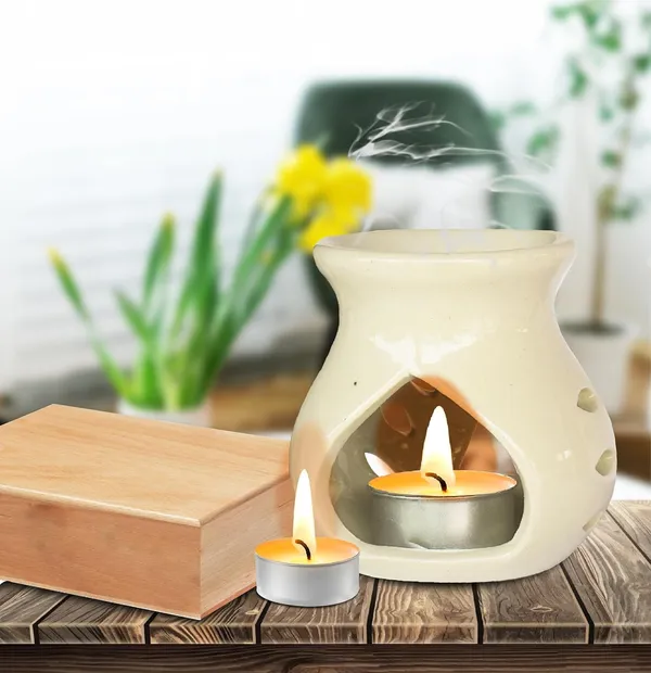 Pack_of_4_:_Ceramic_Clay_Candle_Operated_Aroma_Burner_Oil_Diffuser_Coming_with_Tea_Candle_and_10ml_Lavnder_aroma_oil